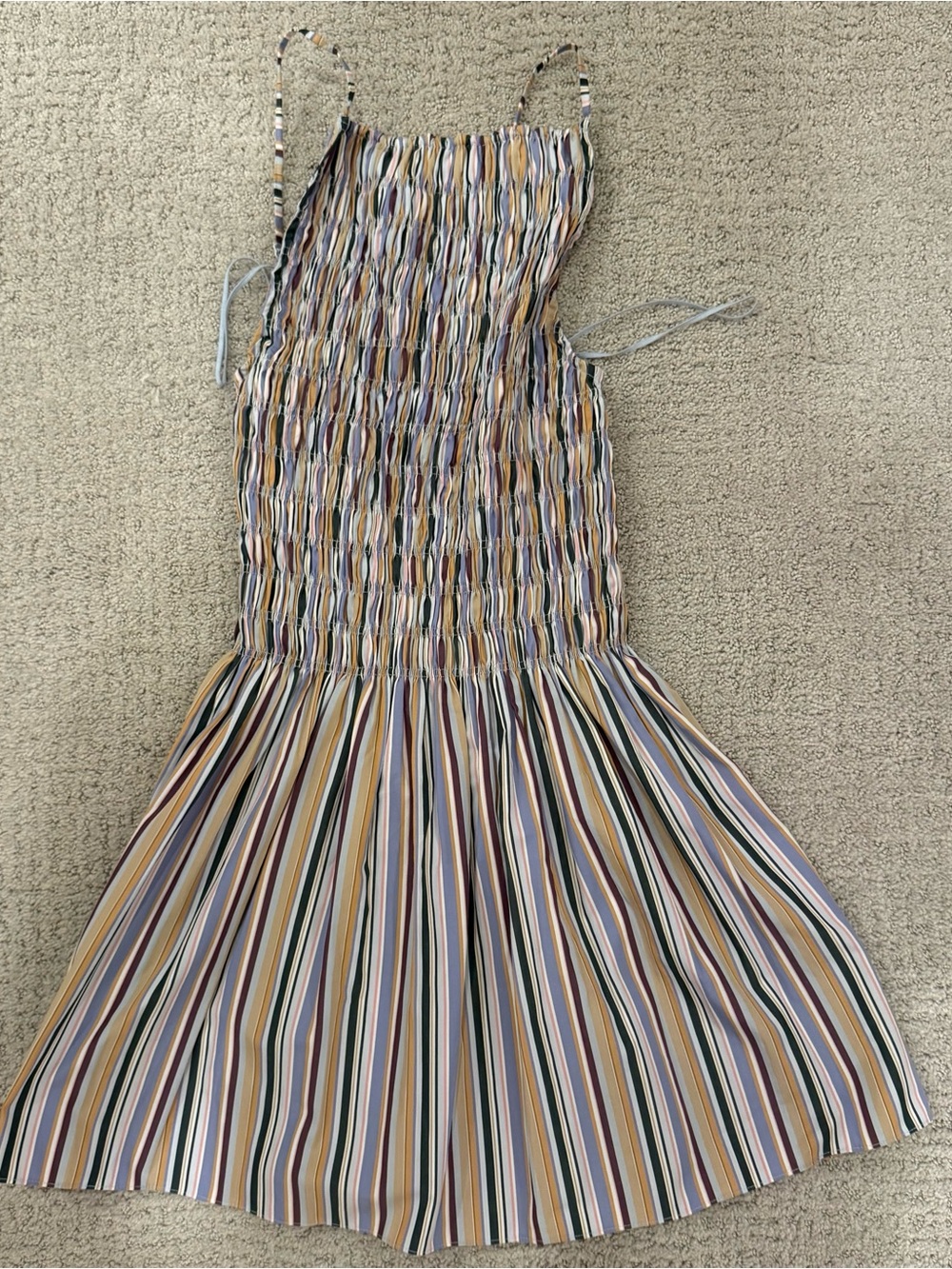 Girls Multicolor Striped Smocked Sundress